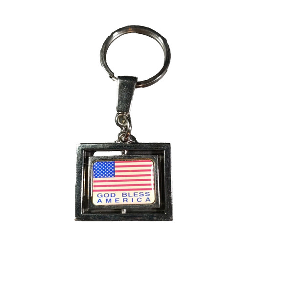 God Bless America Spinner Keychain U.S. Flag VA Western NY Healthcare System - Picture 3 of 5